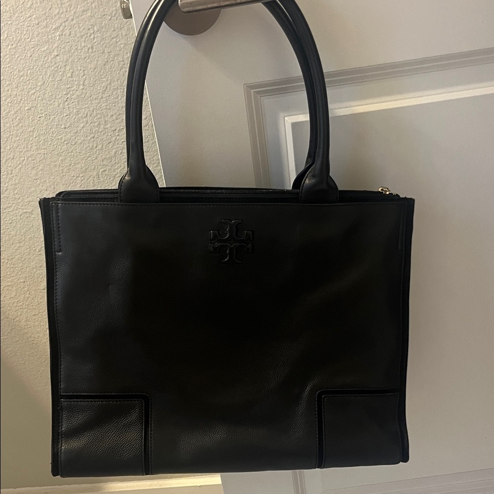 Tory Burch Black Leather Tote Bag